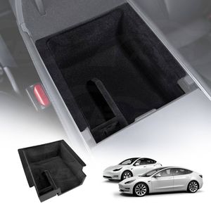 Tesla Model 3 2017-2023 and Model Y 2021-2025 Flocked Center Console Armrest Organizer