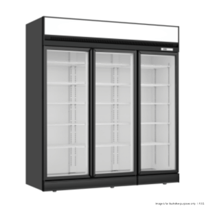 Thermaster LG-1563DF Black Upright Three Glass Door Freezer