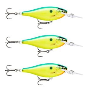 3x Rapala 5.5cm Shad Rap Elite (Floating) Fishing Lures - Gilded Parrot