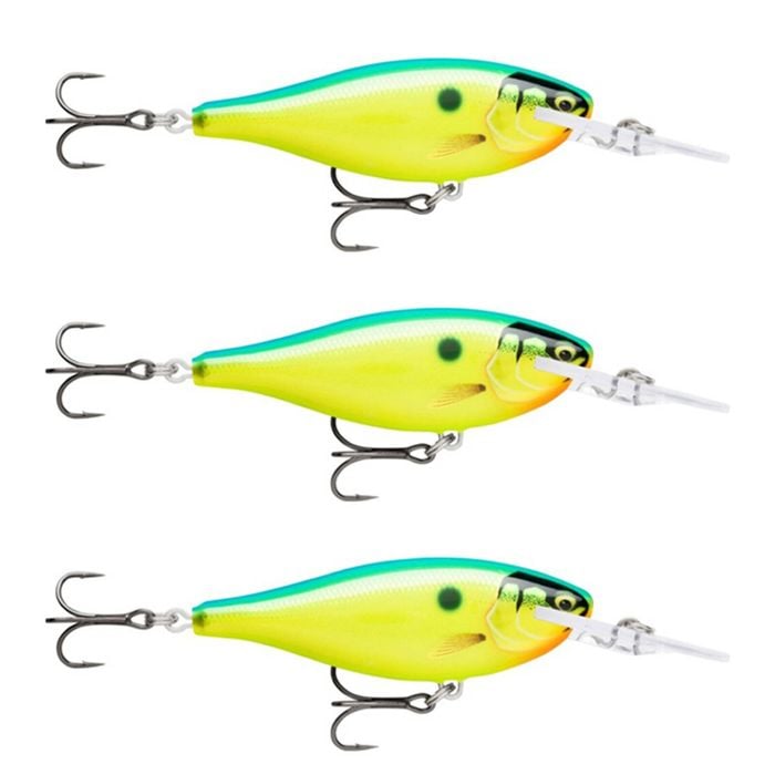 3x Rapala 5.5cm Shad Rap Elite (Floating) Fishing Lures - Gilded Parrot