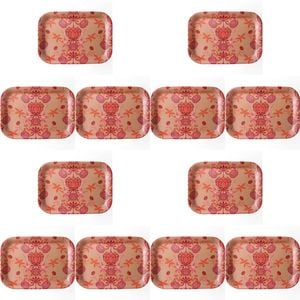 12PK LVD Melamine/Bamboo Tray Floral Garden Blush Kitchen Decor 20.8x29.9cm Rect