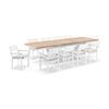 Bay Gallery Furnitire Austin Table 10 Capri Chairs White & Olefin Grey Cushions