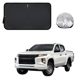 Front Windscreen Sun Shade for Mitsubishi Triton Single Cab 2015 - 2023 (MQ MR) - Standard 150 x 85 cm - Black