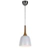 Telbix Polk Modern Pendant Hanging Lamp Light Metal White Oak Nickel
