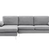 Pauline Velvet Sectional Sofa with Left Chaise - Grey