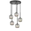 Telbix Bobo Modern Pendant Hanging Lamp Light Metal Glass Black Smoke Matte