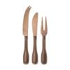3pc Ecology Anais Vintage Cheese Knives/spreader Set Brushed Matte Copper