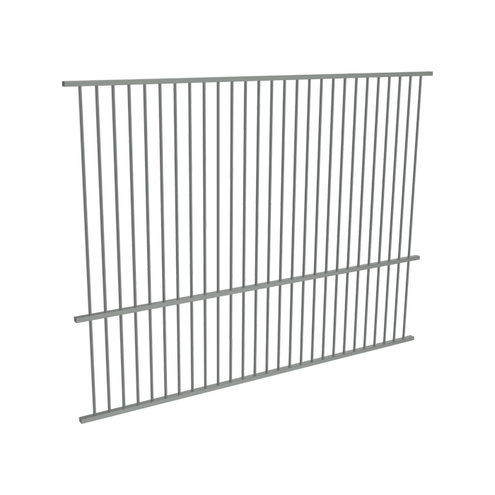 ProtectorAl 2400 x 1800mm Palladium Silver Aluminium Flat Top Pool Fence Panel With Mid Rail