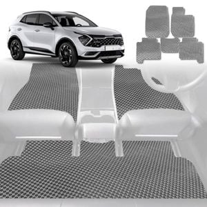 6D Diamond Car Floor Mats for Kia Sportage 2021-Current-Full Set-Grey-Outback GT