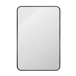 Astin Sinclair 900 x 600 x 28mm Black Rectangular Mirror With Curved Edges