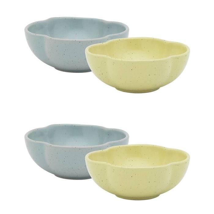 2x 2pc Ecology Matte Glaze Porcelain Bloom Round Dip Bowls 8cm Midday, Ginko