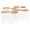 Harbour Housewares Reusable Plastic Twin Bathroom Canisters with Bamboo Lid - Pack of 4