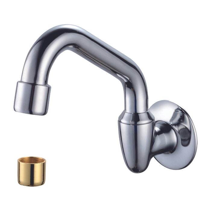Shaw & Mason 120mm Chrome Swivel Wall Spout WELS 3 Star 9L/min