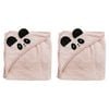 2PK LVD Cotton/Polyester Baby Hooded Panda Towel 90cm - Pink