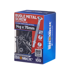 Bremick Metal Bugle Screw 14g x 75mm T40 B8 PK100