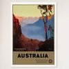 Galrie Vintage Australian Travel Poster of the Blue Mountains NSW Wall Art, White Frame, A3 30 x 42cm (12 x 16inch)