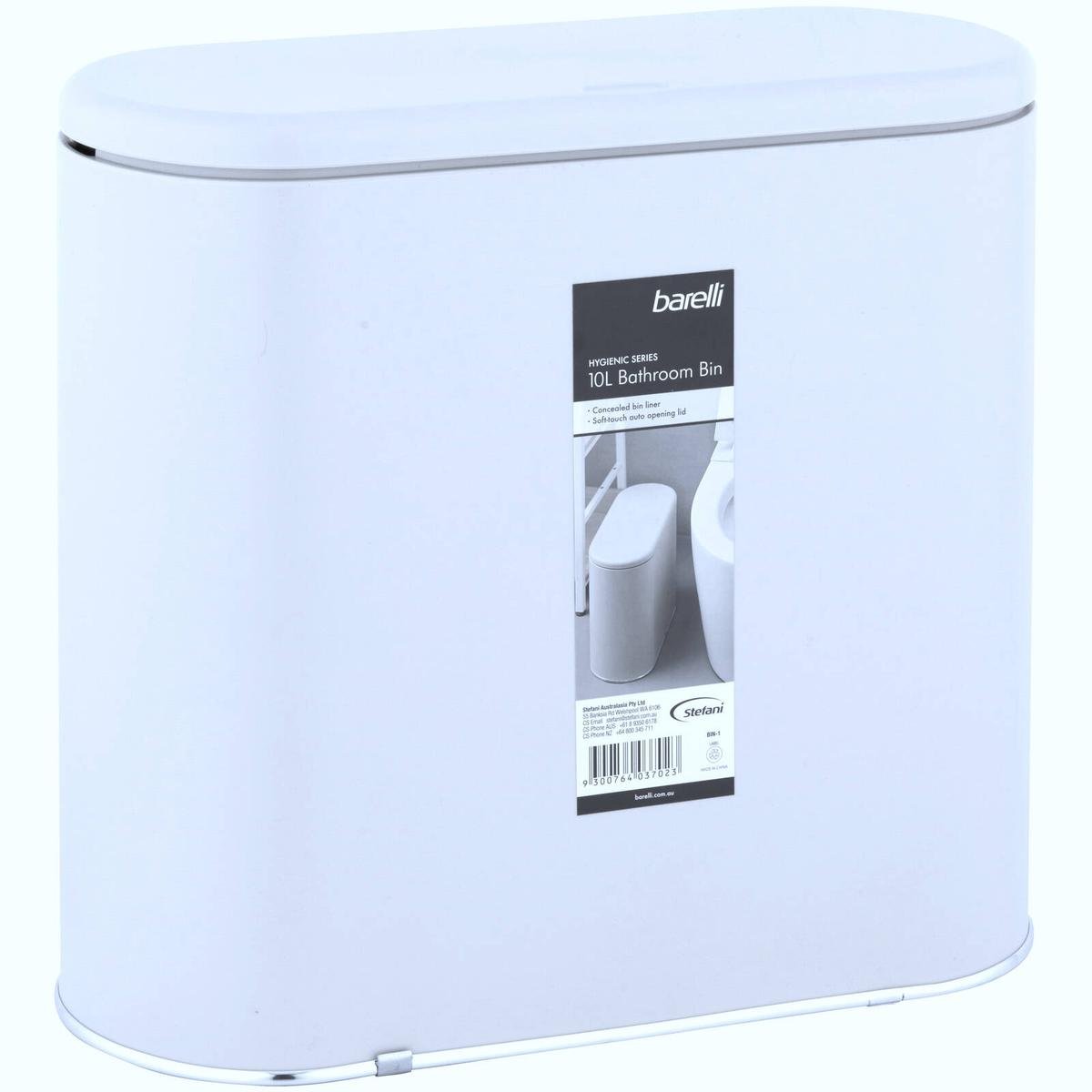 Barelli 10L White Hygiene Series Plastic Bathroom Bin - Bunnings Australia