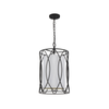 Telbix Dover Contemporary Pendant Hanging Lamp Light Metal Fabric Black Textured