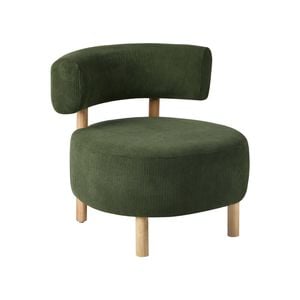 Oikiture Wooden Armchair Lounge Chair Velvet Accent Armchairs Green