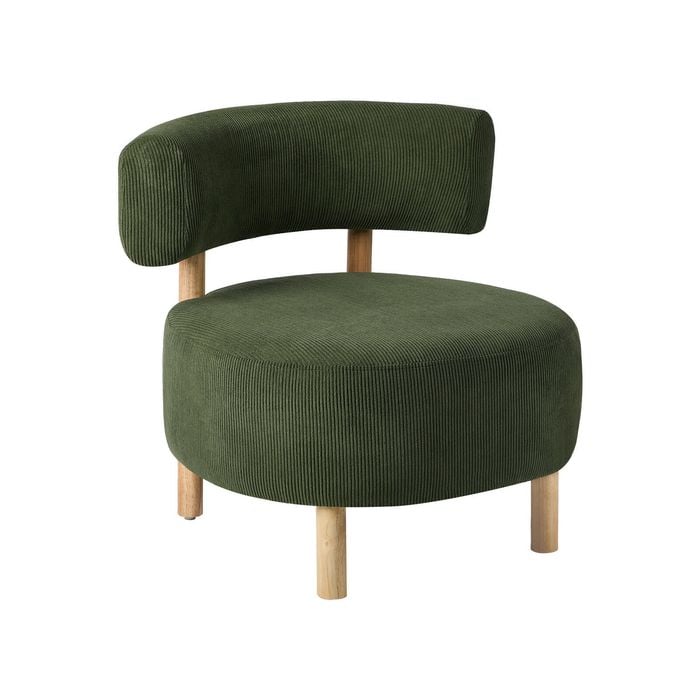 Oikiture Wooden Armchair Lounge Chair Velvet Accent Armchairs Green