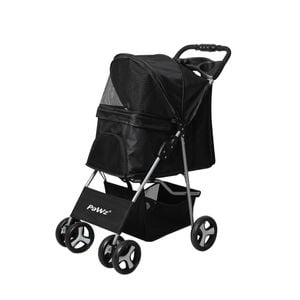 Pawz 4-Wheel Folding Pet Stroller Carrier Black