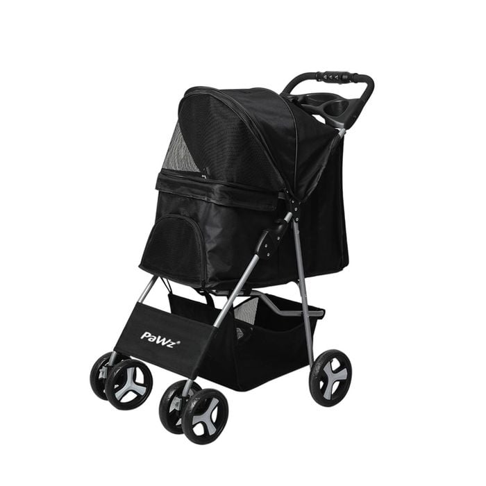 Pawz 4-Wheel Folding Pet Stroller Carrier Black