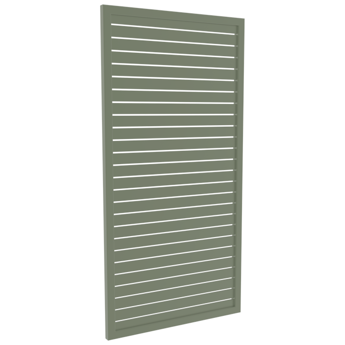 ProtectorAl 300-1000W X 1001-2000H Pale Eucalypt Aluminium Welded Slat Panel Horizontal 9mm Gap