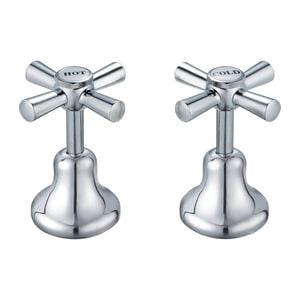 Shaw & Mason Chrome 1/2 Turn Easy Clean Basin Top Assembly - Pair