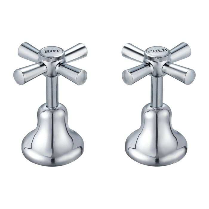 Shaw & Mason Chrome 1/2 Turn Easy Clean Basin Top Assembly - Pair