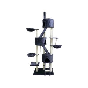 Yes4pets 244 Cm Xl Multi Level Cat Scratching Post Tree Scratcher Pole- Grey