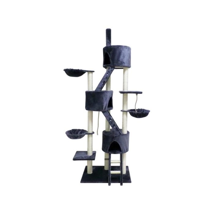 Yes4pets 244 Cm Xl Multi Level Cat Scratching Post Tree Scratcher Pole- Grey
