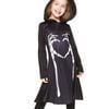 Hooded Girls Black Skeleton Hands Halloween Costume - Medium