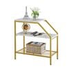 Catzon 3-Tier Gold Side Table with Storage Modern Trapezoid Plant Stand