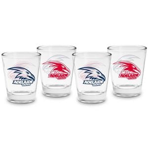 AFL Shot Glass Set of 4 - Adelaide Crows - 50ml