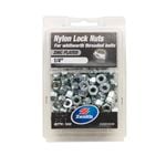 Zenith 1/4" Zinc Plated Nylon Lock Nut - 100 Pack