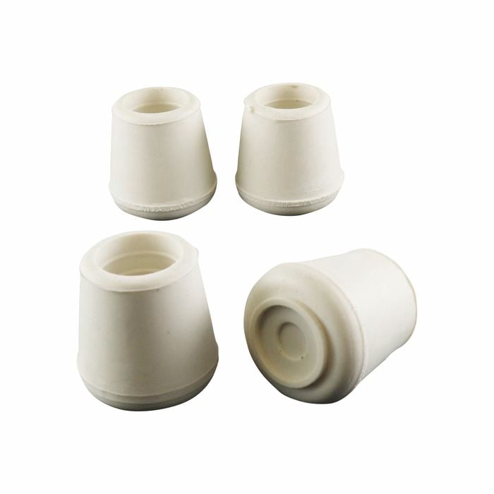 Surface Gard 16mm White Round External Rubber Chair Tips - 4 Pack