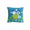 Bloomington Blue Owl Embroidered Applique Square Cushion 35 x 35 cm