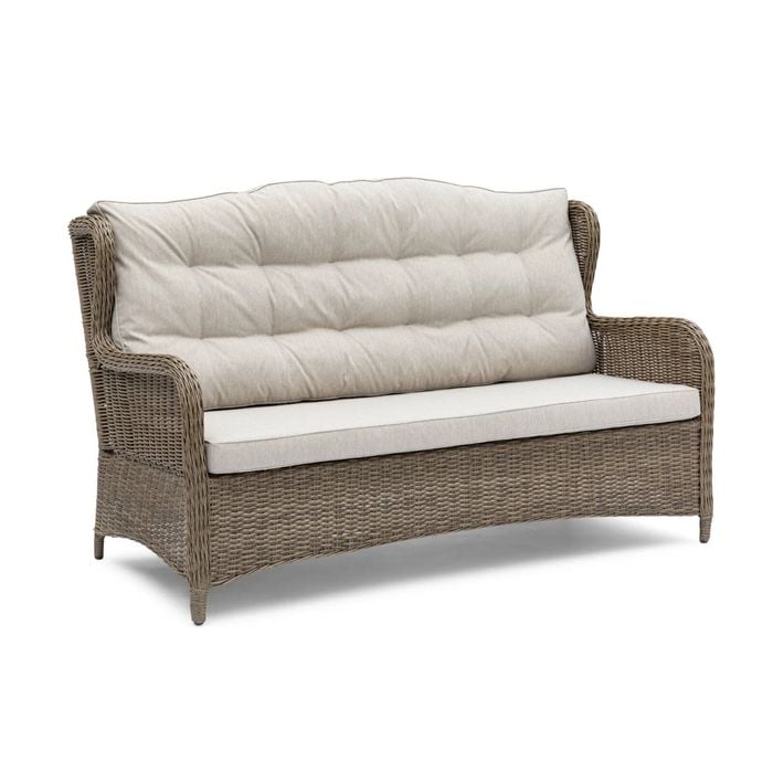 FurnitureOkay Rosebud Wicker Outdoor Sofa (3-Seater) - Brown