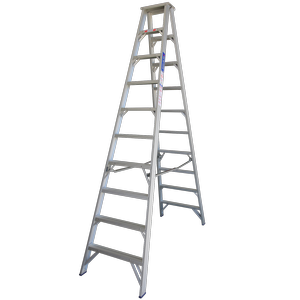 Indalex 2.7m 180KG Pro Series Industrial Aluminium Double Sided Step Ladder