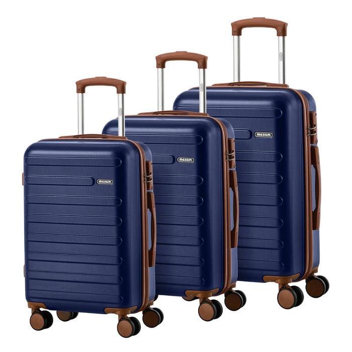 Mazam 3PCS Luggage Suitcase Trolley Set Travel TSA Lock Hard Shell Case Navy