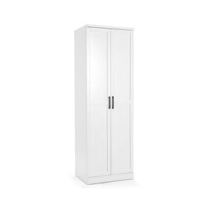 Costway Tall 2-door Storage Cabinet Bedroom Organizer 5 Shelves - White