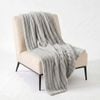 SOGA Silver Flannel Polyester Throw Blanket 150x200cm