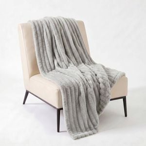 SOGA Silver Flannel Polyester Throw Blanket 150x200cm