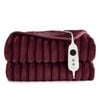 Dreamaker Cirra Chunky Embossed Fleece Heated Throw Cherry 180 X 200cm | Overheat Protection & Washable