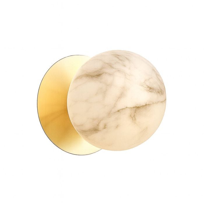 Lexi Lighting Odessa Marble Opal Glass Led Wall Light With Gold Base - Warm White/large