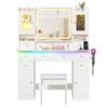Advwin Dressing Table with Ambiant RGB Light & Jewelry Display Cabinet White