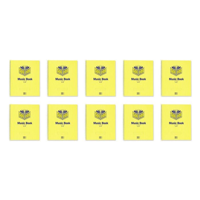 10x Spirax 567 Music Book Stationery 29.7x24.8cm 15 Pages School Notebook Yellow