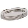 Argon Tableware 6x Oval Serving Platters - 35 x 24cm - Stainless Steel Dinner Tray Oval Plate Small Appetizer Serving Dishes
