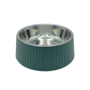 Baxter Bone Small Olive Ribbed Melamine Pet Bowl