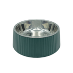 Baxter Bone Small Olive Ribbed Melamine Pet Bowl